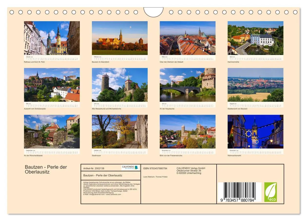 Bild: 9783457880784 | Bautzen - Perle der Oberlausitz (Wandkalender 2026 DIN A4 quer),...