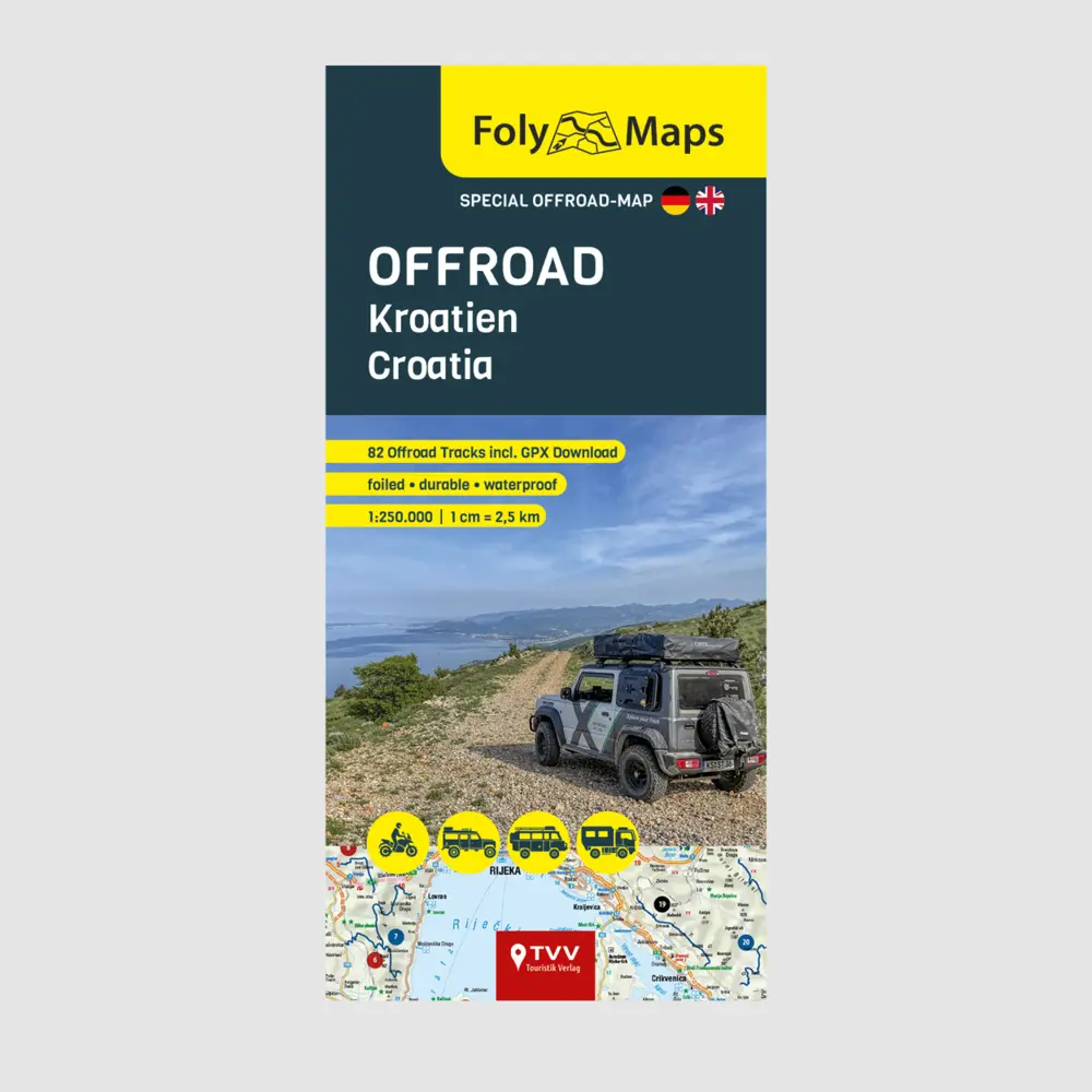 Cover: 9783965990784 | FolyMaps OFFROAD Kroatien 1:250 000 | GmbH | (Land-)Karte | Gefalzt