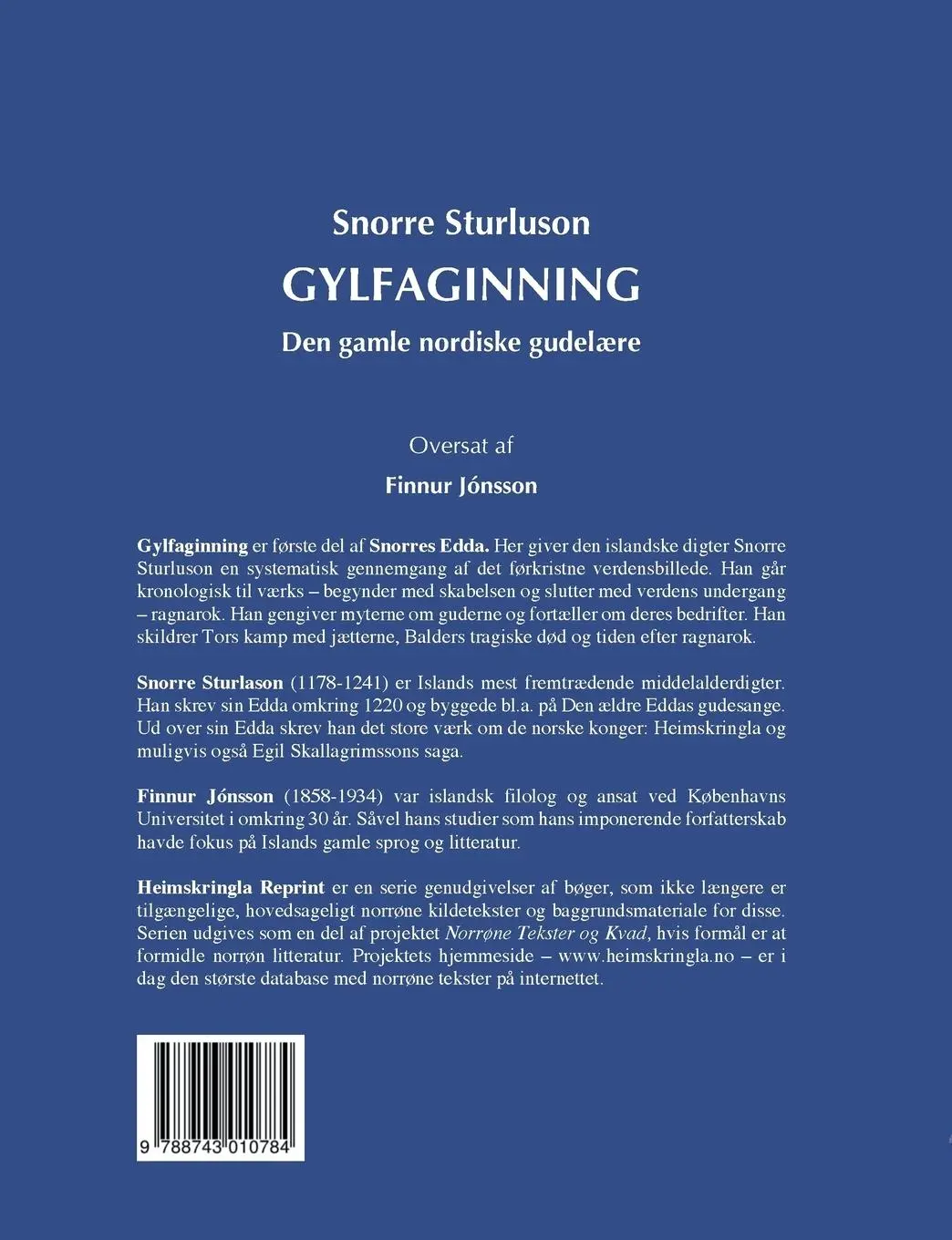 Rückseite: 9788743010784 | Gylfaginning | Den gamle nordiske gudelære | Snorre Sturluson | Buch