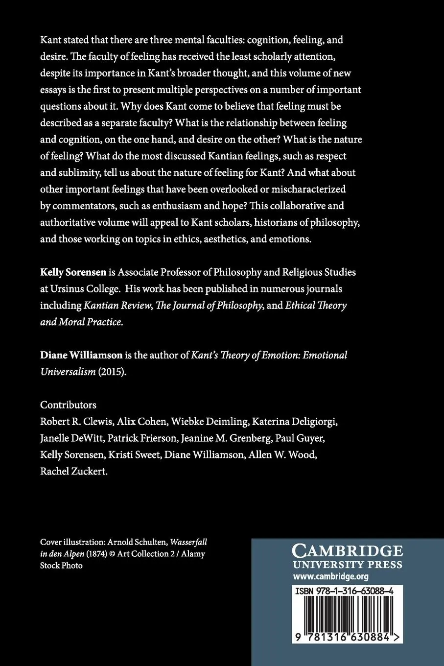 Rückseite: 9781316630884 | Kant and the Faculty of Feeling | Kelly Sorensen (u. a.) | Taschenbuch