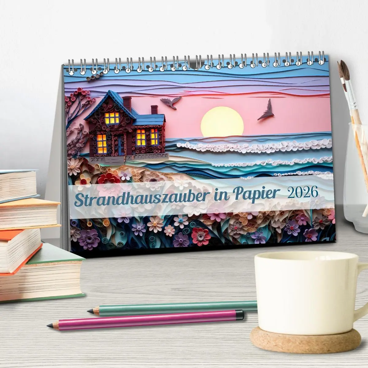 Bild: 9783457490884 | Strandhauszauber aus Papier (Tischkalender 2026 DIN A5 quer),...