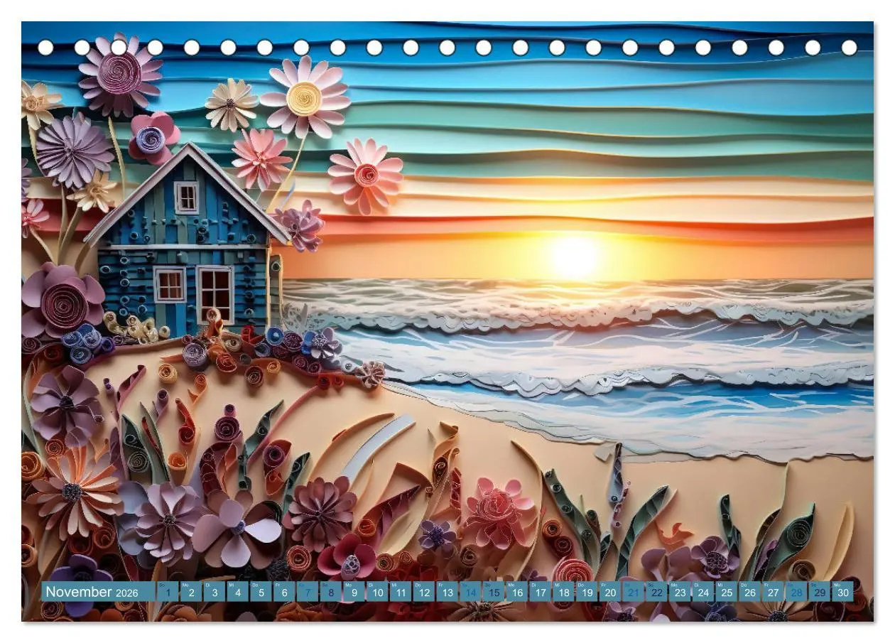 Bild: 9783457490884 | Strandhauszauber aus Papier (Tischkalender 2026 DIN A5 quer),...