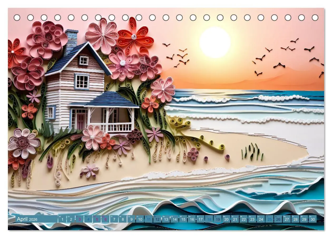 Bild: 9783457490884 | Strandhauszauber aus Papier (Tischkalender 2026 DIN A5 quer),...