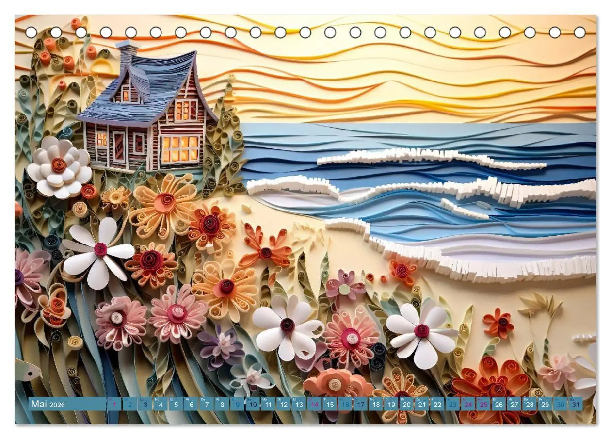 Bild: 9783457490884 | Strandhauszauber aus Papier (Tischkalender 2026 DIN A5 quer),...