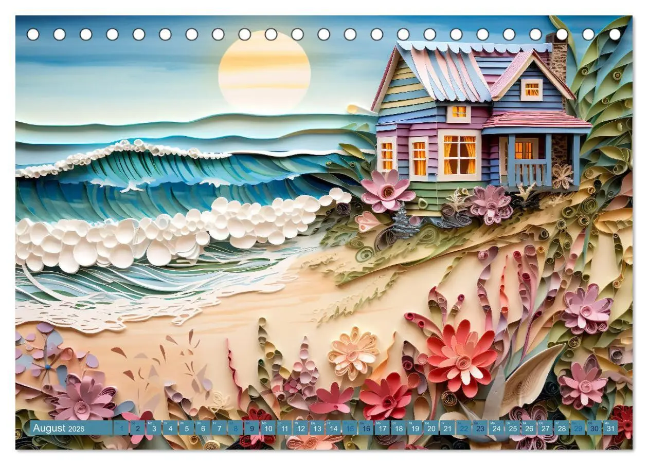 Bild: 9783457490884 | Strandhauszauber aus Papier (Tischkalender 2026 DIN A5 quer),...