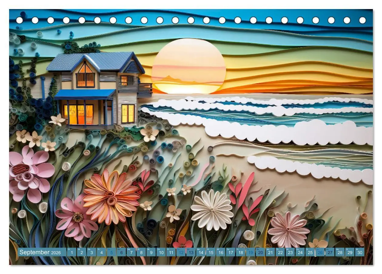 Bild: 9783457490884 | Strandhauszauber aus Papier (Tischkalender 2026 DIN A5 quer),...