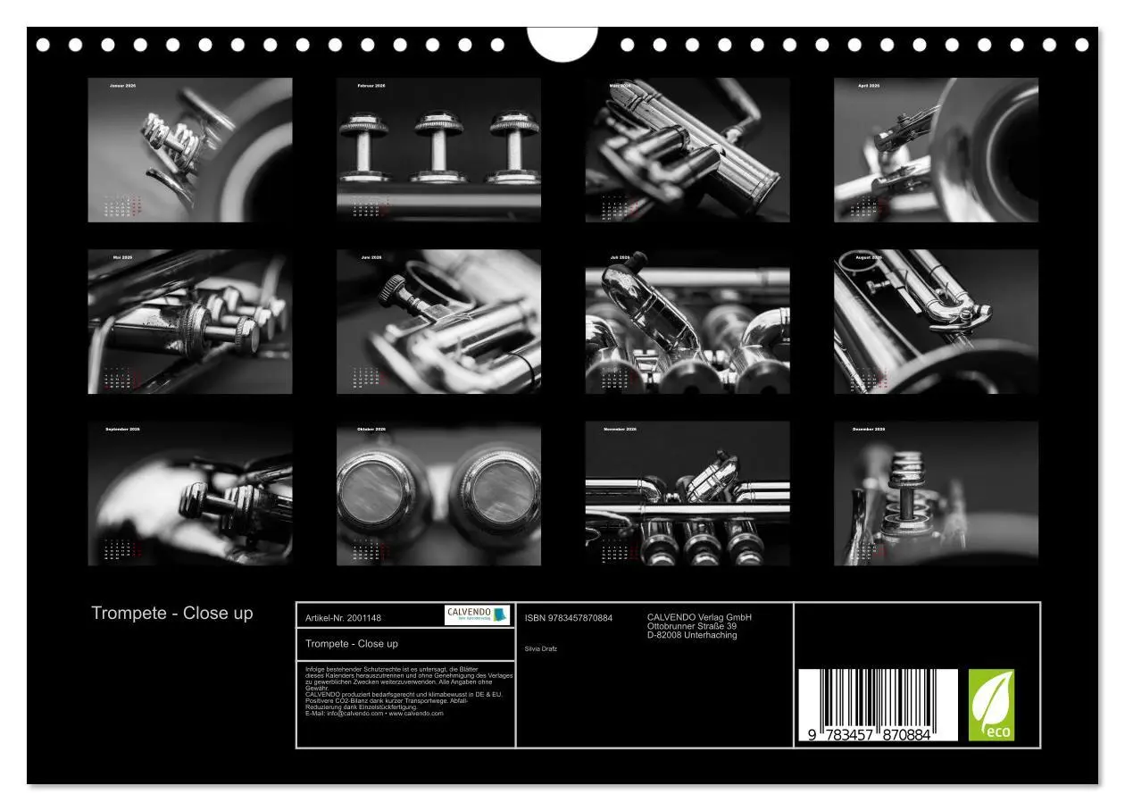 Bild: 9783457870884 | Trompete - Close up (Wandkalender 2026 DIN A4 quer), CALVENDO...