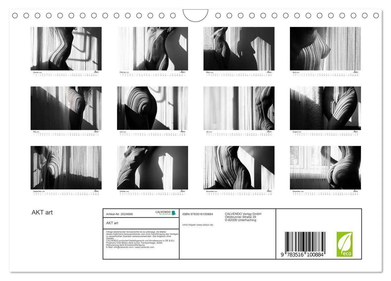 Bild: 9783516100884 | AKT art (Wandkalender 2026 DIN A4 quer), CALVENDO Monatskalender