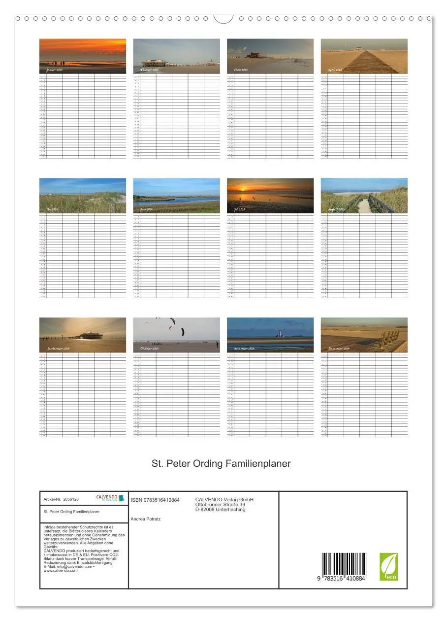 Bild: 9783516410884 | St. Peter Ording Familienplaner (hochwertiger Premium Wandkalender...