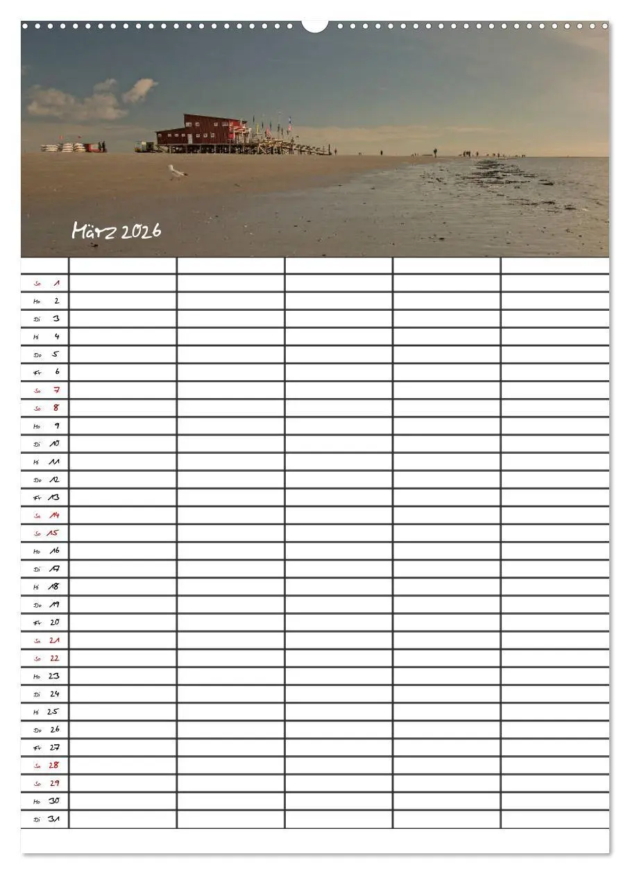 Bild: 9783516410884 | St. Peter Ording Familienplaner (hochwertiger Premium Wandkalender...