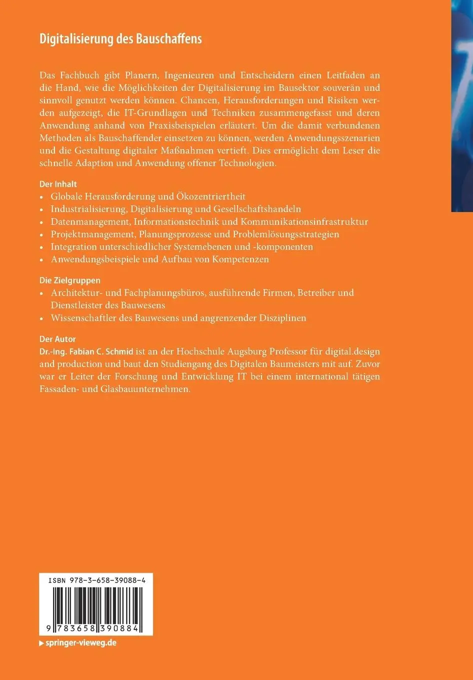 Rückseite: 9783658390884 | Digitalisierung des Bauschaffens | Fabian C. Schmid | Taschenbuch