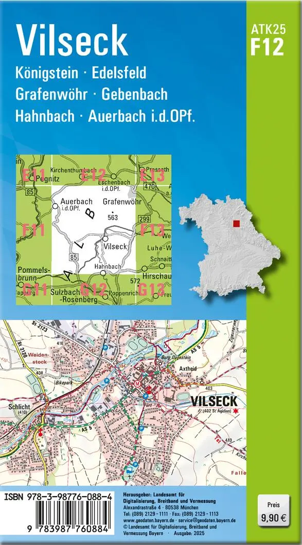 Rückseite: 9783987760884 | ATK25-F12 Vilseck (Amtliche Topographische Karte 1:25000) | Deutsch