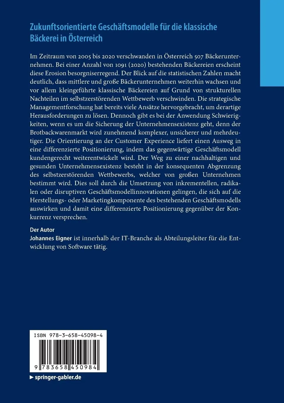 Rückseite: 9783658450984 | Zukunftsorientierte Geschäftsmodelle für die klassische Bäckerei in...