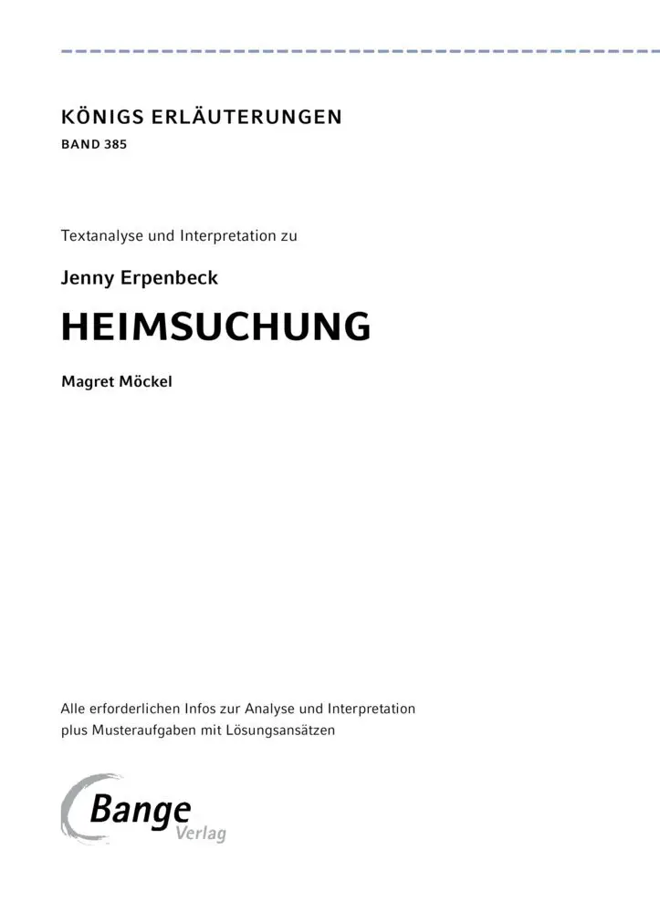Rückseite: 9783804420984 | Heimsuchung von Jenny Erpenbeck - Textanalyse und Interpretation