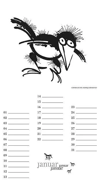 Bild: 9783861920984 | Raben, Geburtstagskalender | Kalendarium 1-sprachig | Andrej Sherbinin