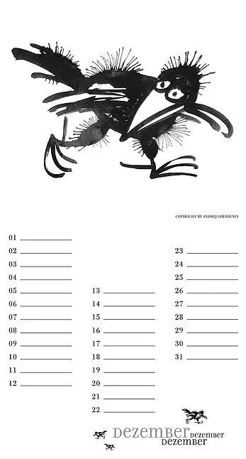 Bild: 9783861920984 | Raben, Geburtstagskalender | Kalendarium 1-sprachig | Andrej Sherbinin