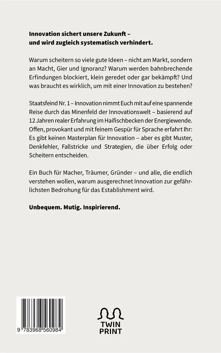 Rückseite: 9783968560984 | Staatsfeind No. 1 - Innovation | Sebastian Heinz | Taschenbuch | 2025