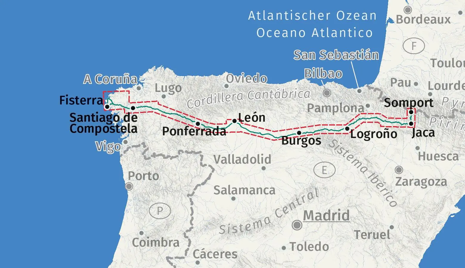 Bild: 9783991540984 | KOMPASS Wanderkarte 133 Spanischer Jakobsweg, Camino Francés 1:100.000