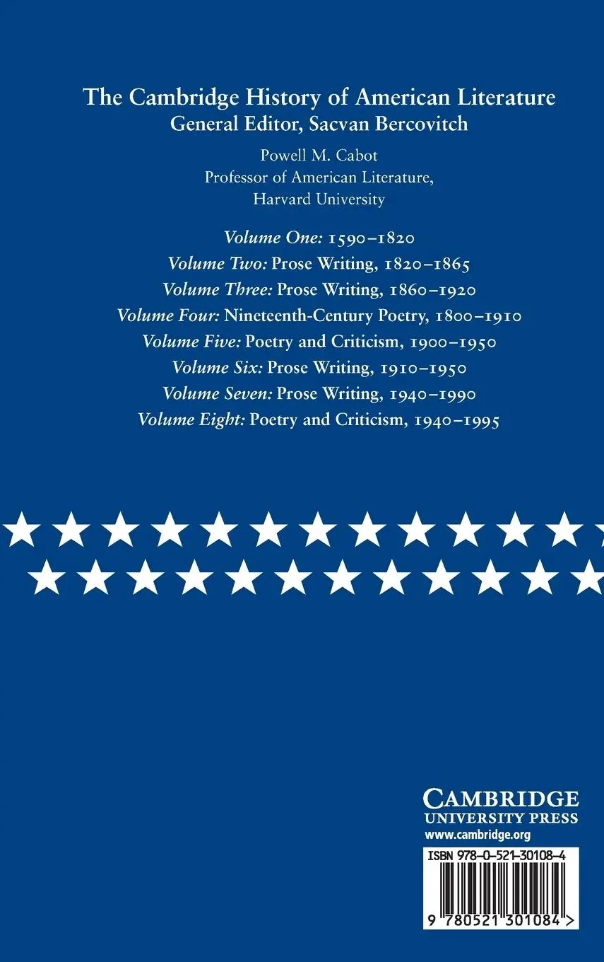 Rückseite: 9780521301084 | The Cambridge History of American Literature | Sacvan Bercovitch