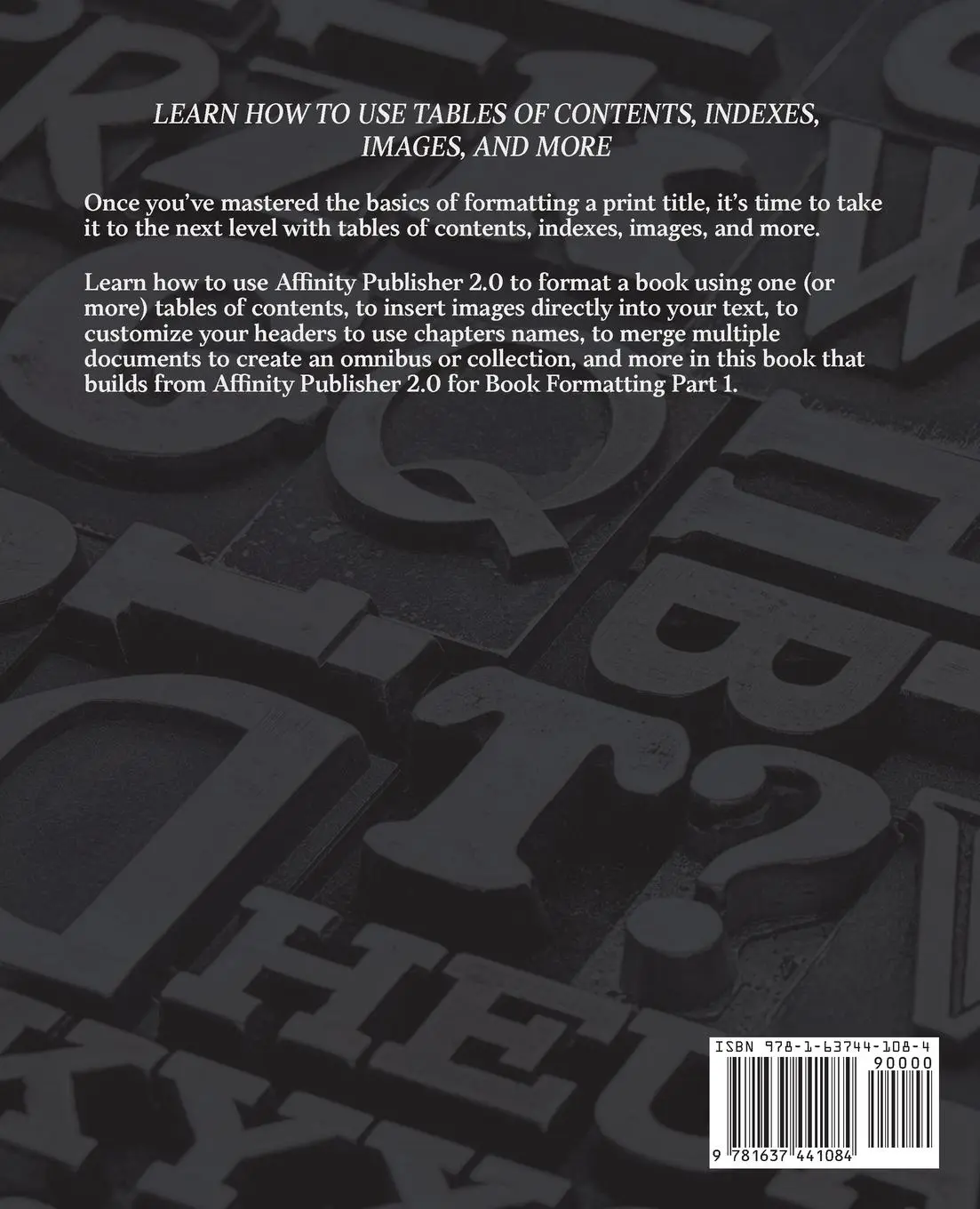 Rückseite: 9781637441084 | Affinity Publisher 2.0 for Book Formatting Part 2 | M. L. Humphrey