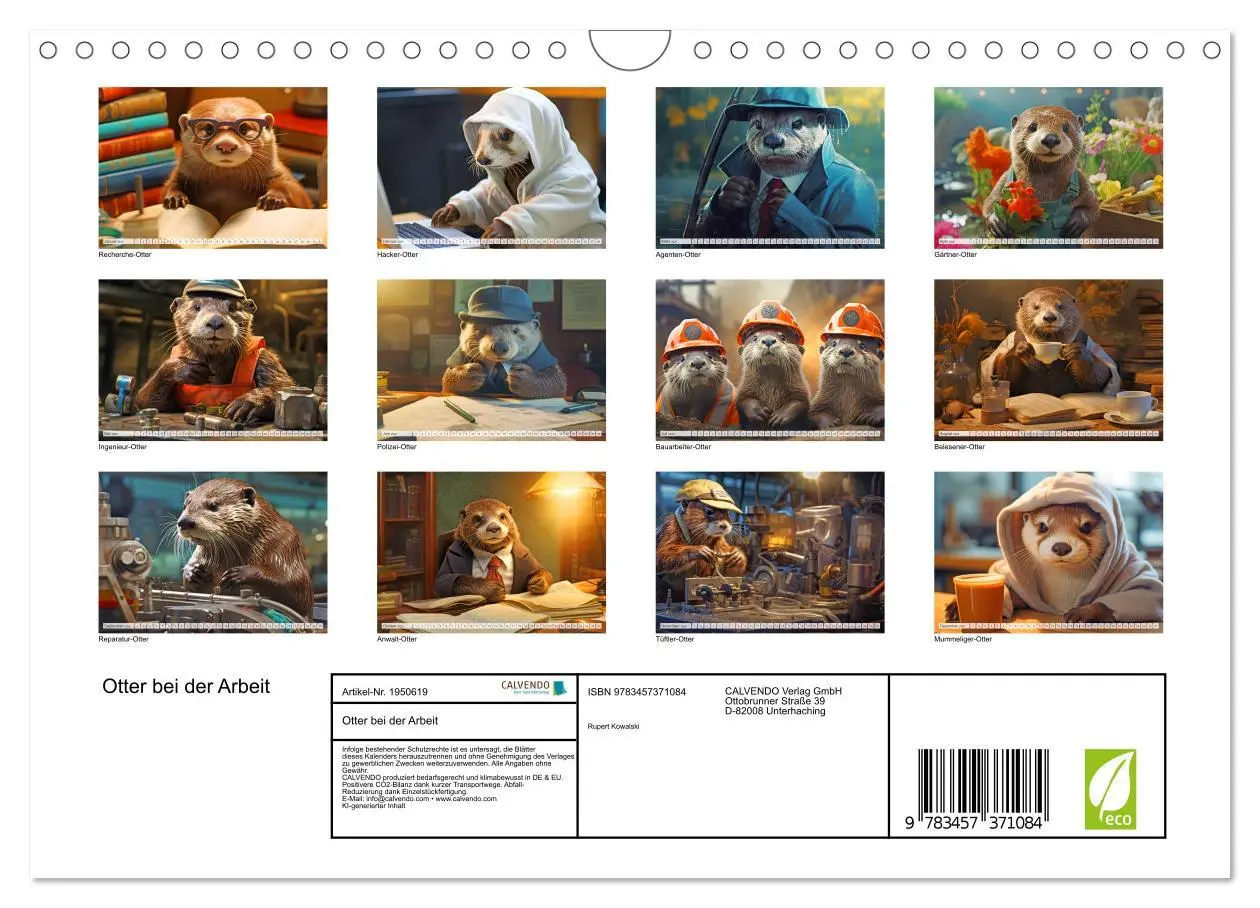 Bild: 9783457371084 | Otter bei der Arbeit (Wandkalender 2026 DIN A4 quer), CALVENDO...