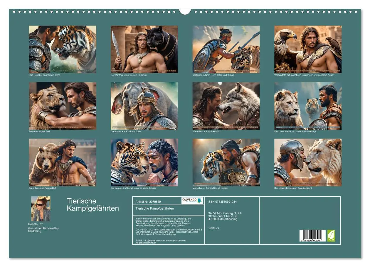 Bild: 9783516601084 | Tierische Kampfgefährten (Wandkalender 2026 DIN A2 quer), CALVENDO...