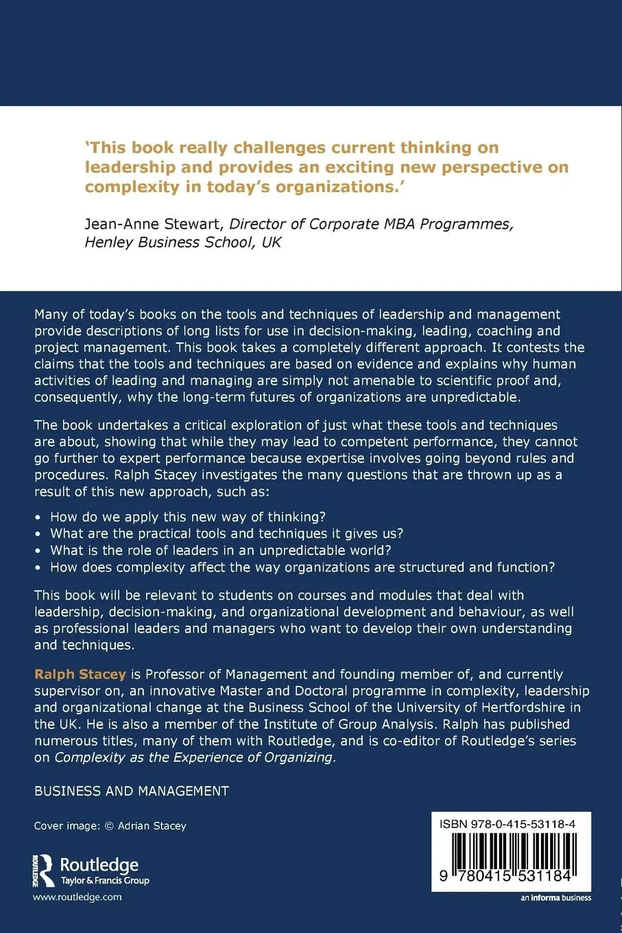 Rückseite: 9780415531184 | Tools and Techniques of Leadership and Management | Ralph Stacey