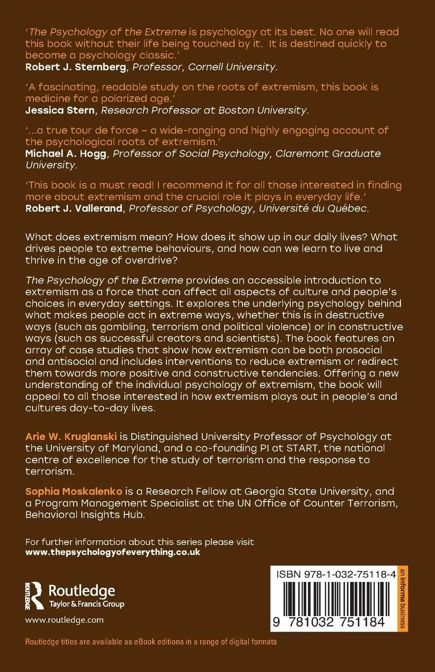 Rückseite: 9781032751184 | The Psychology of the Extreme | Arie W. Kruglanski (u. a.) | Buch