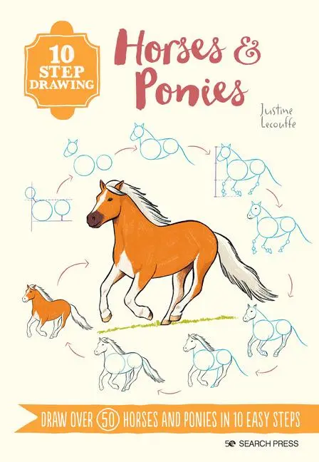 Cover: 9781800921184 | 10 Step Drawing: Horses &amp; Ponies | Justine Lecouffe | Taschenbuch