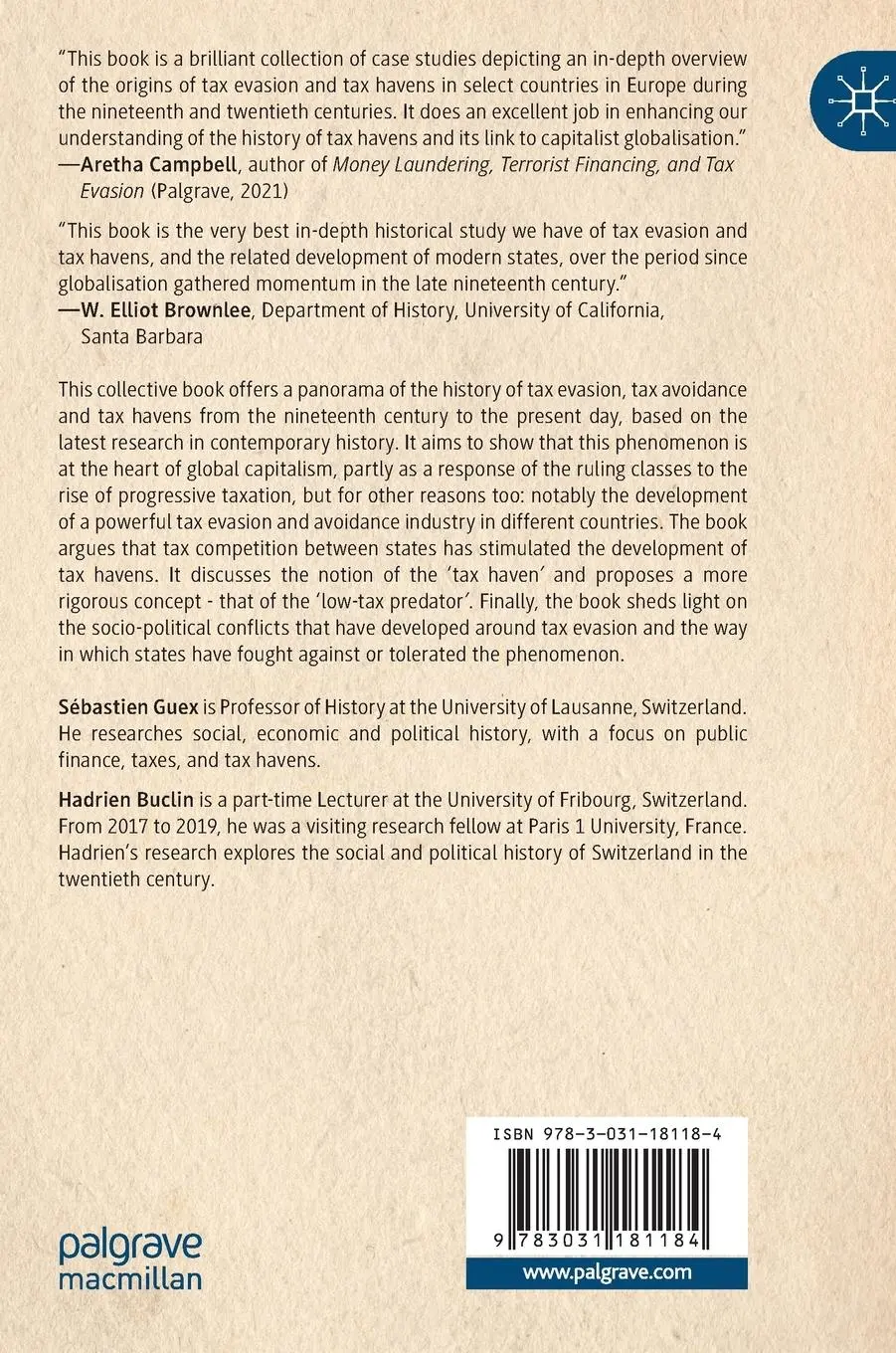 Rückseite: 9783031181184 | Tax Evasion and Tax Havens since the Nineteenth Century | Buch | xxvi