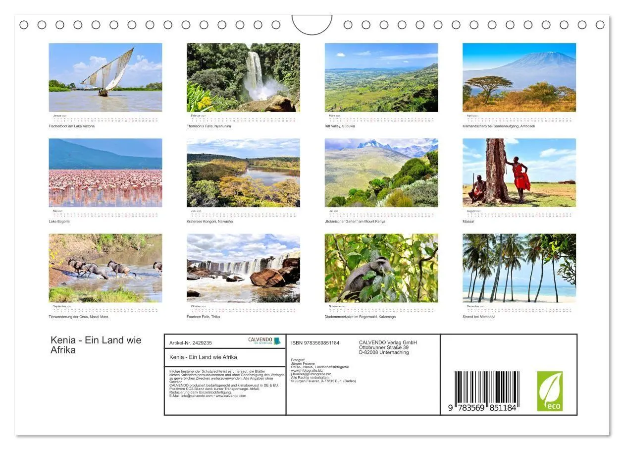 Bild: 9783569851184 | Kenia - Ein Land wie Afrika (Wandkalender 2027 DIN A4 quer),...