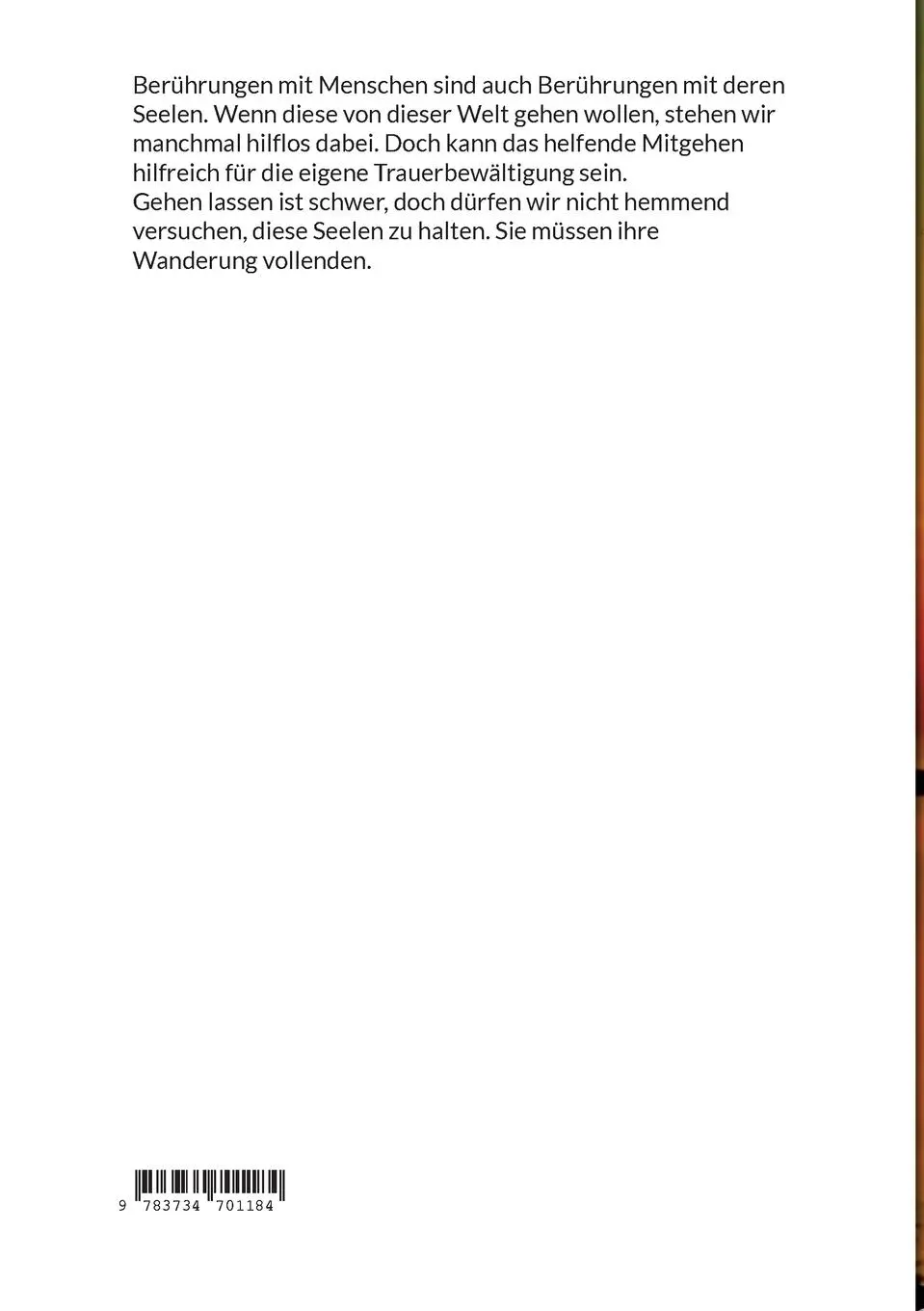 Rückseite: 9783734701184 | Die Seele will heim | Gedanken Gedichte zum Ausklang des Lebens | Buch
