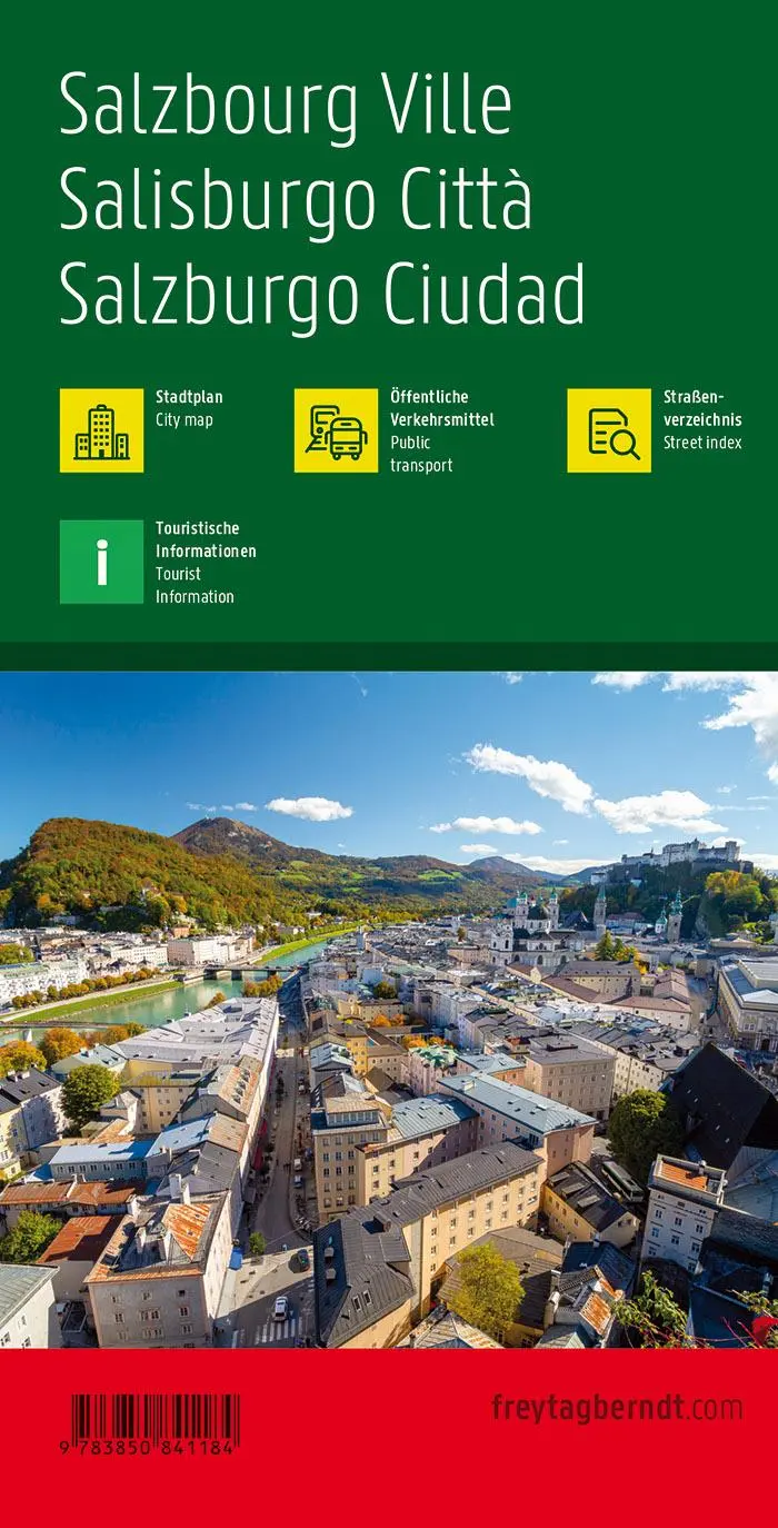 Rückseite: 9783850841184 | Salzburg Stadt, Stadtplan 1:7.500 - 1:15.000 | (Land-)Karte | Deutsch