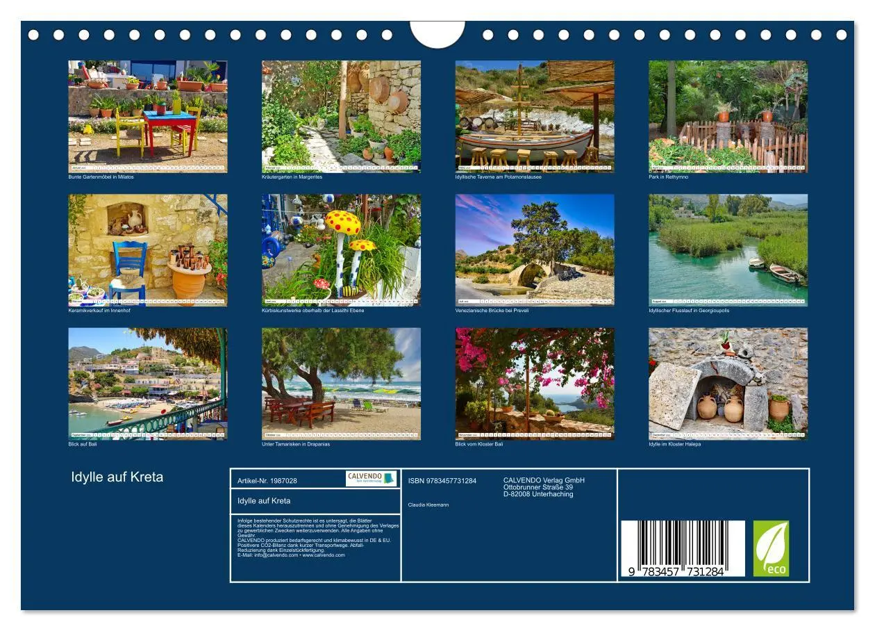 Bild: 9783457731284 | Idylle auf Kreta (Wandkalender 2026 DIN A4 quer), CALVENDO...