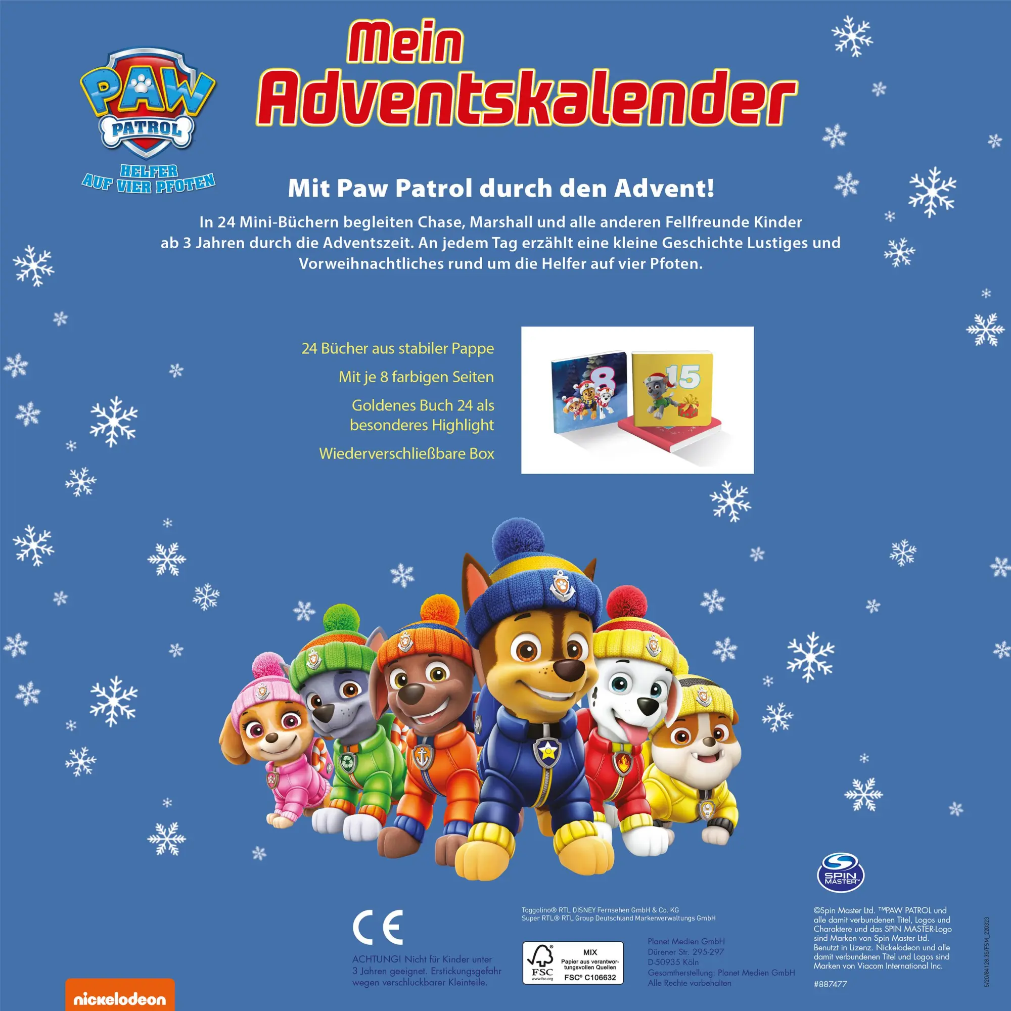 Rückseite: 9783849941284 | PAW Patrol Mein Adventskalender | Buch | PAW Patrol | 8 S. | Deutsch