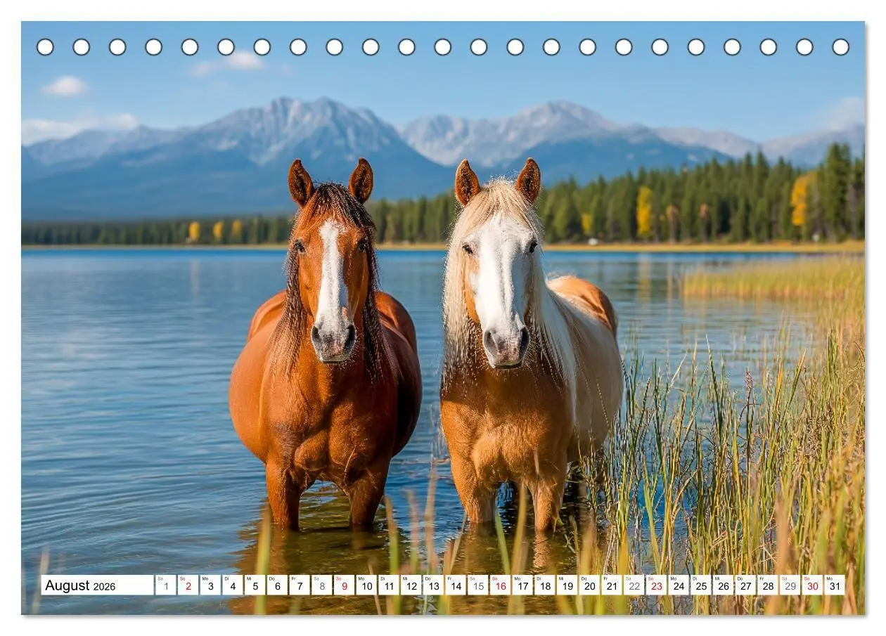 Bild: 9783516671384 | Pferde in freier Natur (Tischkalender 2026 DIN A5 quer), CALVENDO...