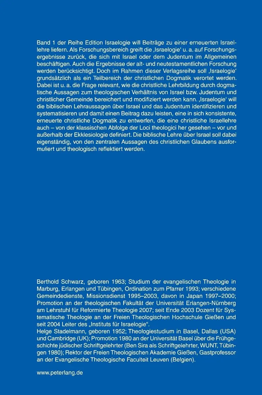 Rückseite: 9783631581384 | Christen, Juden und die Zukunft Israels | Helge Stadelmann (u. a.)