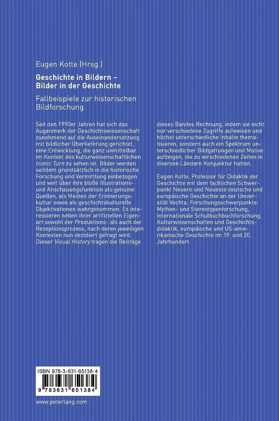 Rückseite: 9783631651384 | Geschichte in Bildern - Bilder in der Geschichte | Eugen Kotte | Buch