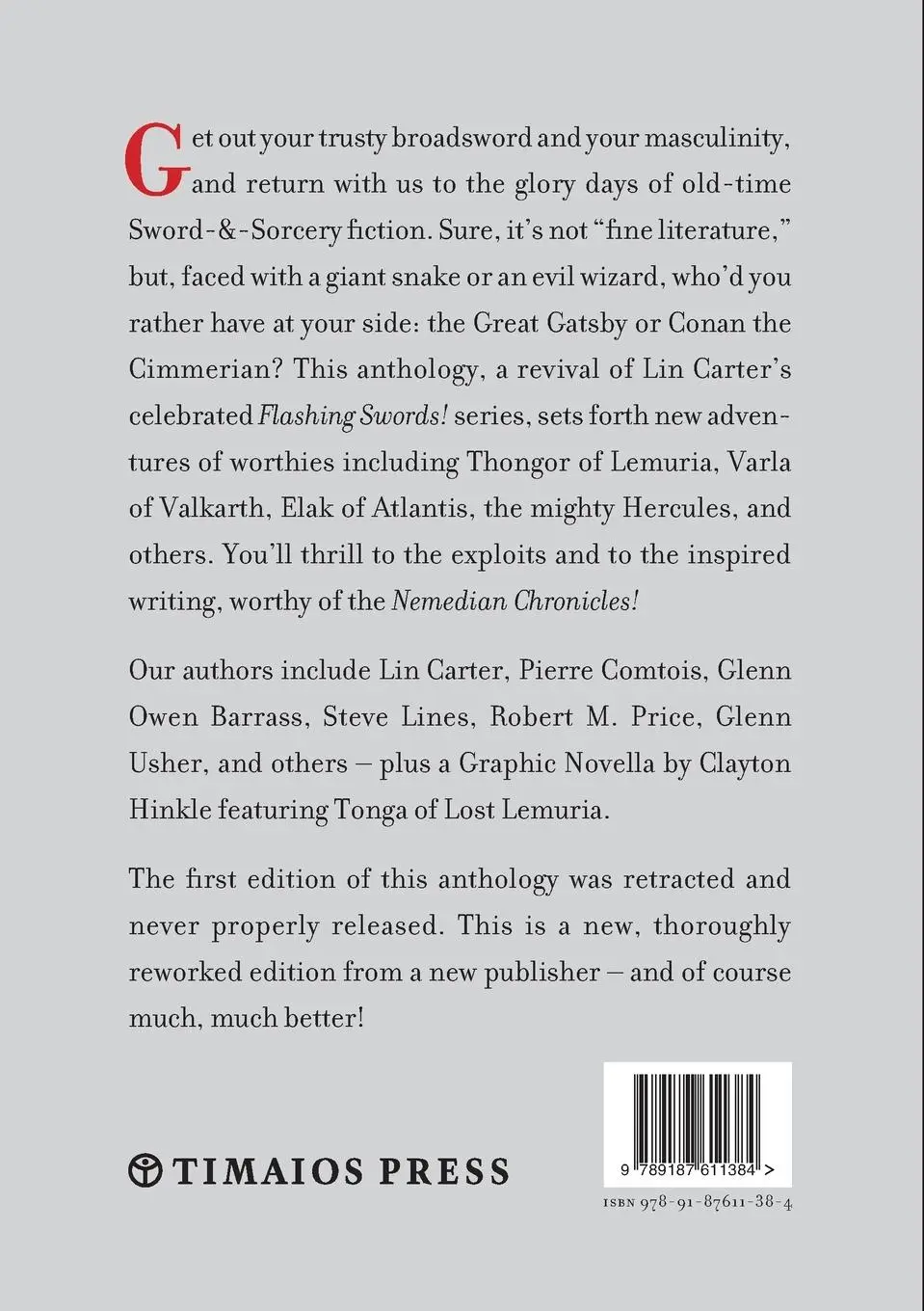 Rückseite: 9789187611384 | Lin Carter's Flashing Swords! #6 | Lin Carter (u. a.) | Taschenbuch