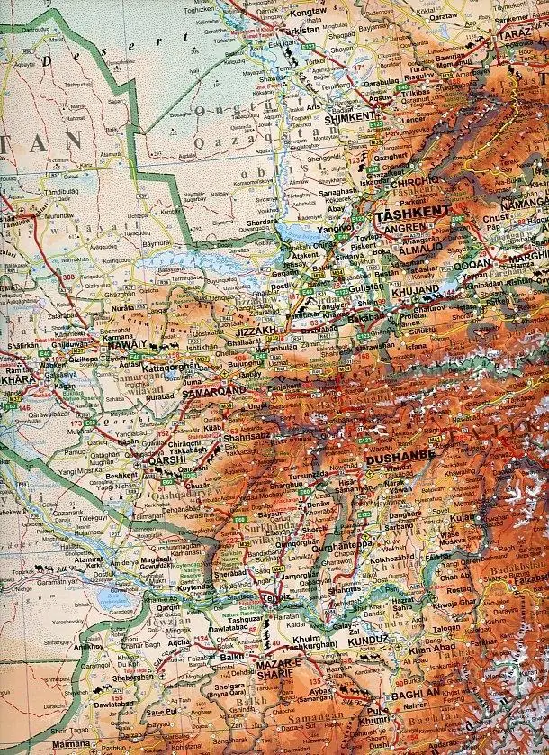 Bild: 9789632041384 | Silk Road Countries geographical map | (Land-)Karte | Karte/Landkarte