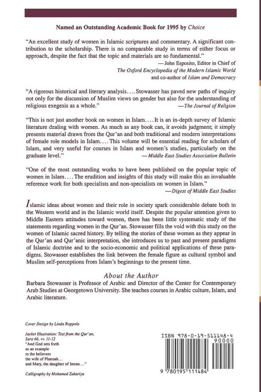 Rückseite: 9780195111484 | Women in the Qur'an, Traditions, and Interpretation | Stowasser | Buch