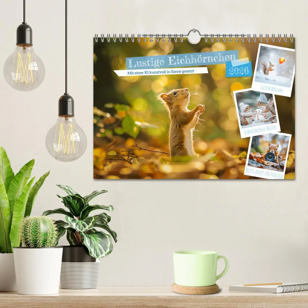 Bild: 9783457331484 | Lustige Eichhörnchen (Wandkalender 2026 DIN A4 quer), CALVENDO...