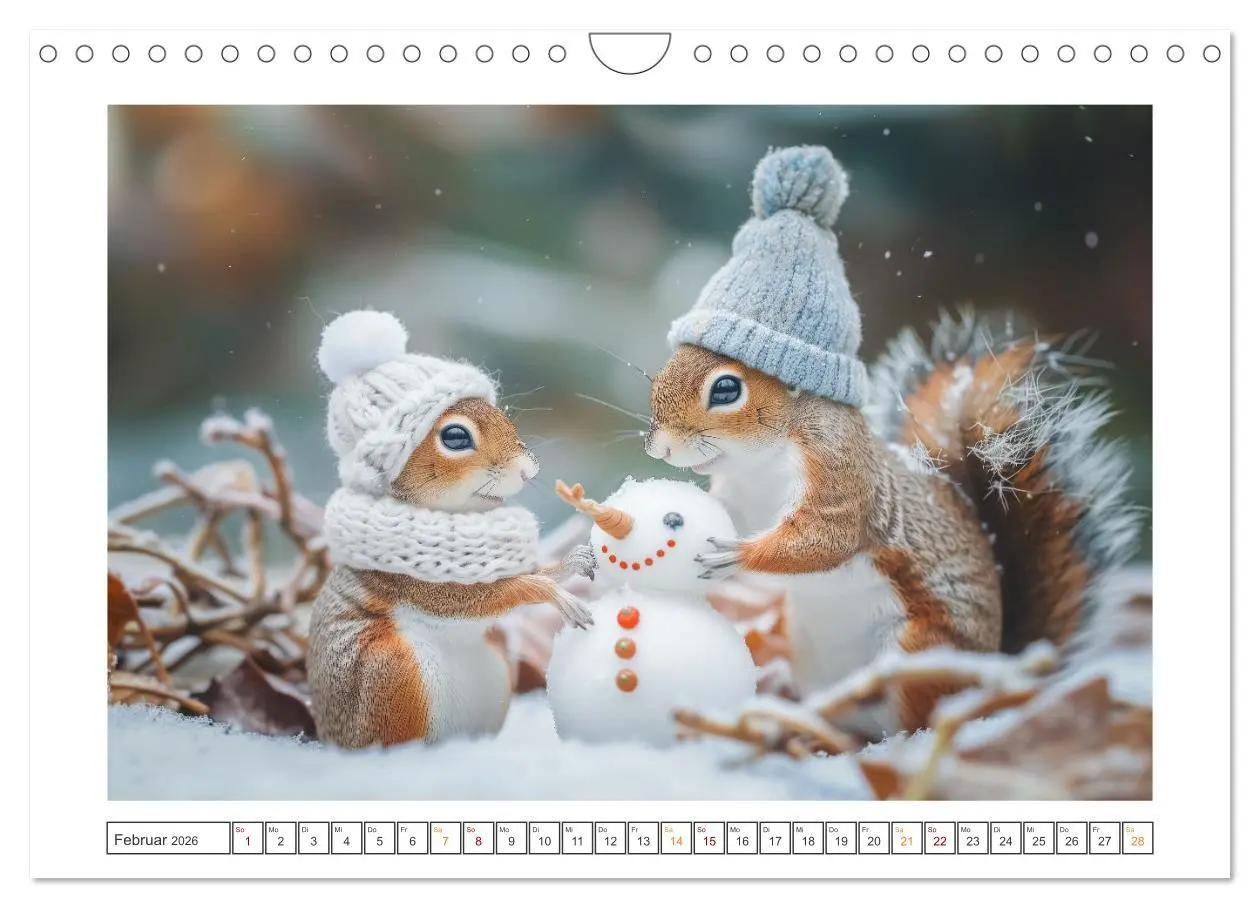 Bild: 9783457331484 | Lustige Eichhörnchen (Wandkalender 2026 DIN A4 quer), CALVENDO...