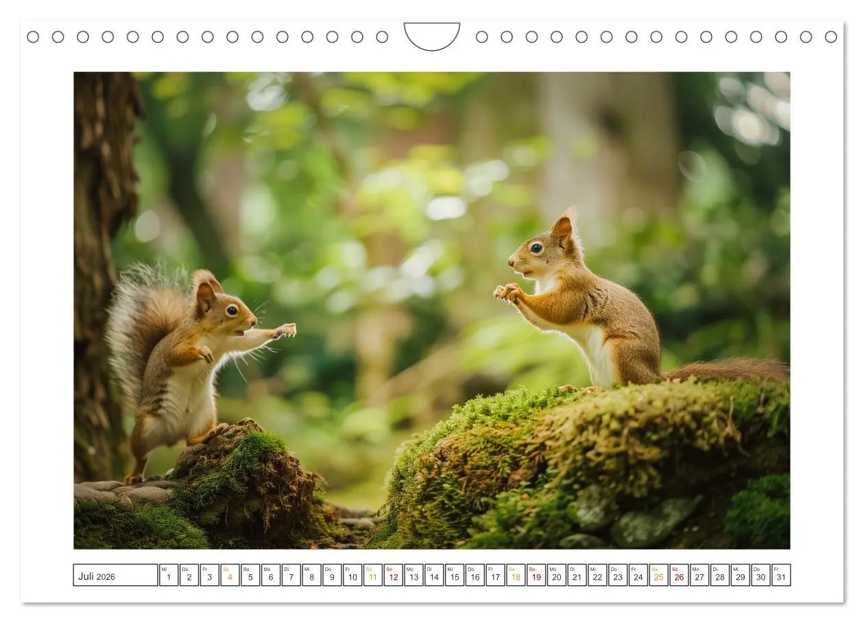 Bild: 9783457331484 | Lustige Eichhörnchen (Wandkalender 2026 DIN A4 quer), CALVENDO...