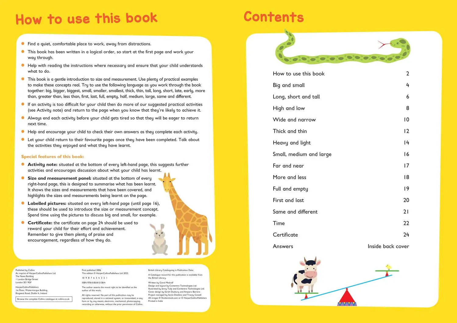Bild: 9780008151584 | Size and Measurement Ages 3-5 | Ideal for Home Learning | Learning