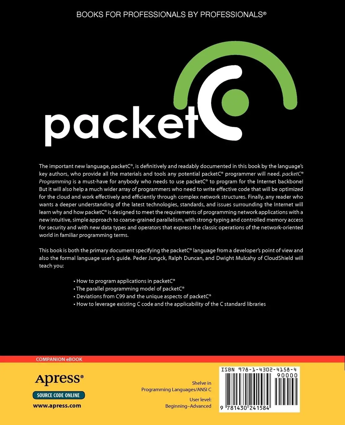 Rückseite: 9781430241584 | Packetc Programming | Peder Jungck (u. a.) | Taschenbuch | xx | 2011