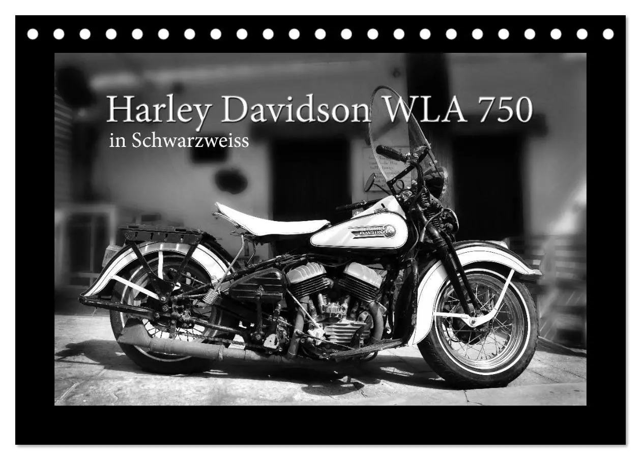 Cover: 9783457871584 | Harley Davidson WLA 750 in Schwarzweiss (Tischkalender 2026 DIN A5...