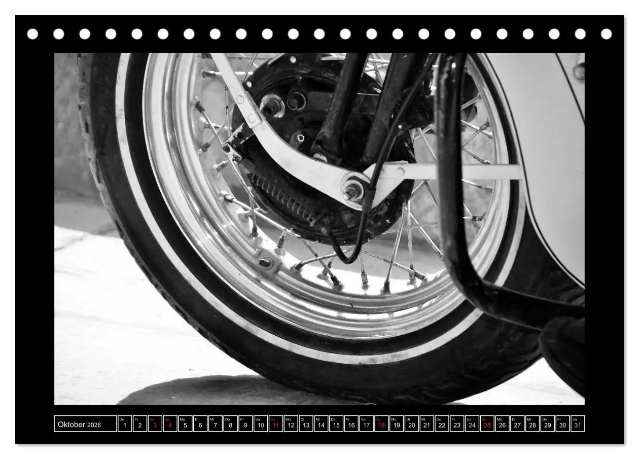 Bild: 9783457871584 | Harley Davidson WLA 750 in Schwarzweiss (Tischkalender 2026 DIN A5...