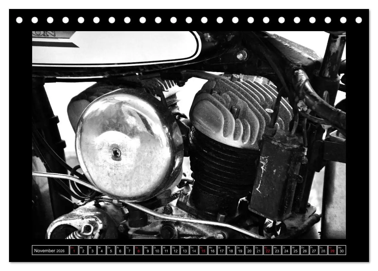 Bild: 9783457871584 | Harley Davidson WLA 750 in Schwarzweiss (Tischkalender 2026 DIN A5...