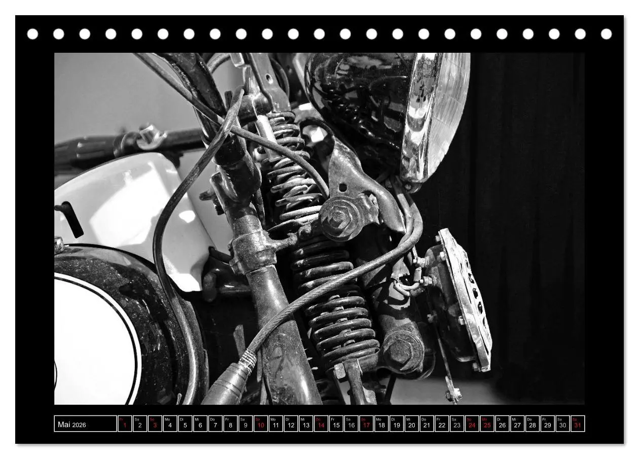 Bild: 9783457871584 | Harley Davidson WLA 750 in Schwarzweiss (Tischkalender 2026 DIN A5...